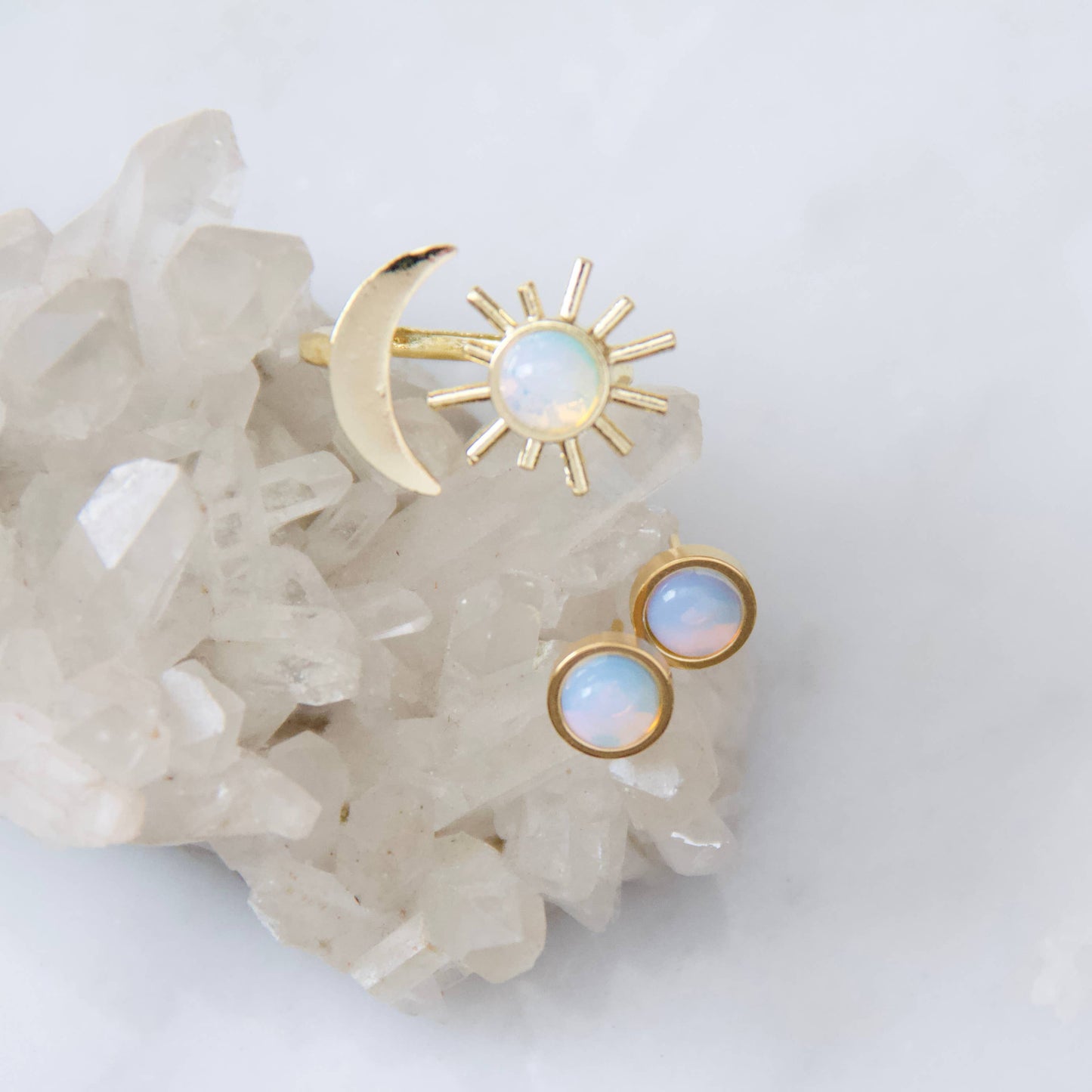 Opalite Sun and Moon Ring