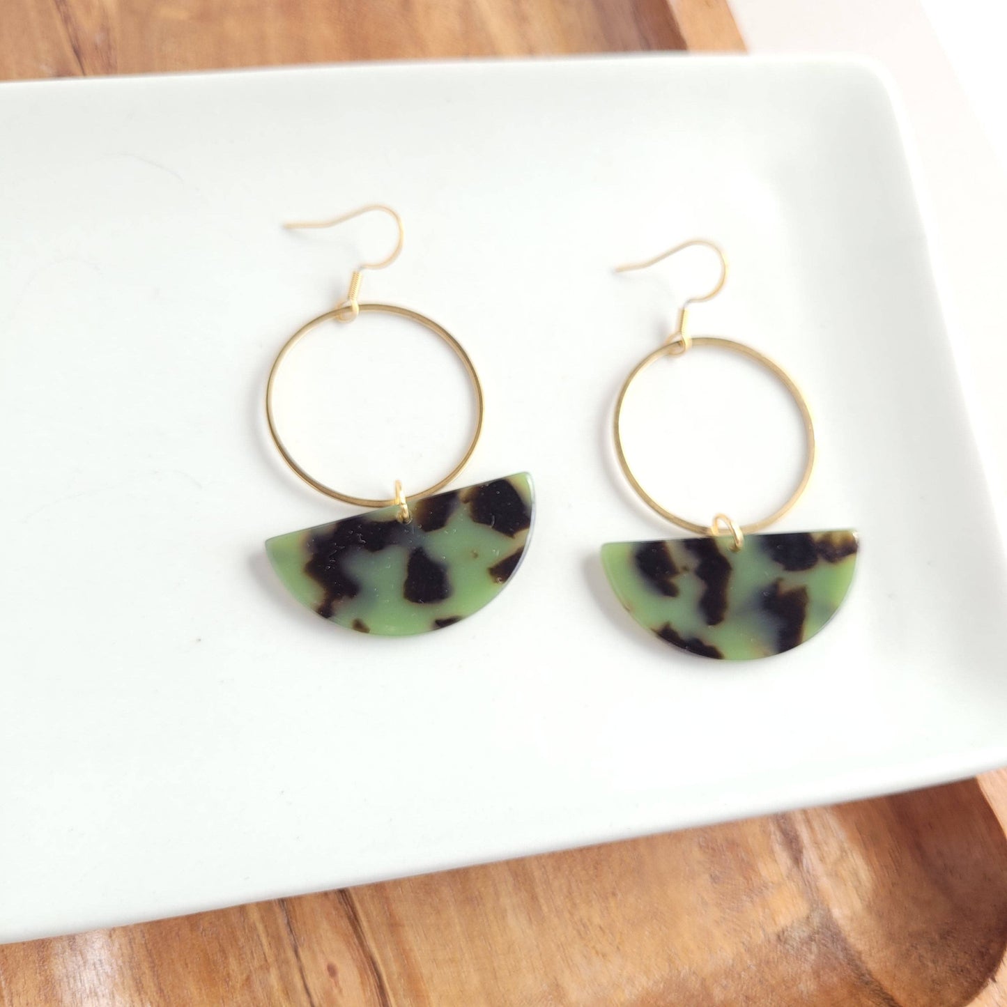 Reese Earrings - Olive Tortoise / Fall Earrings