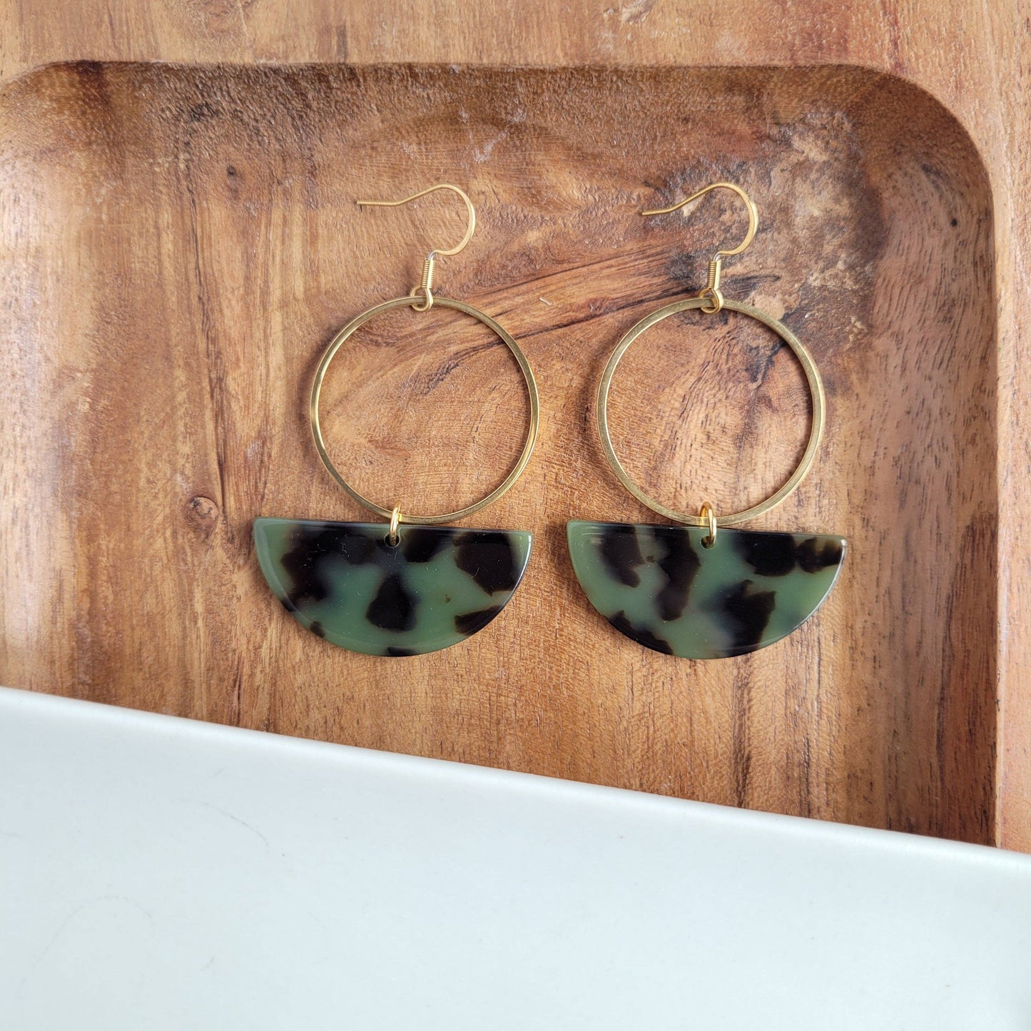Reese Earrings - Olive Tortoise / Fall Earrings