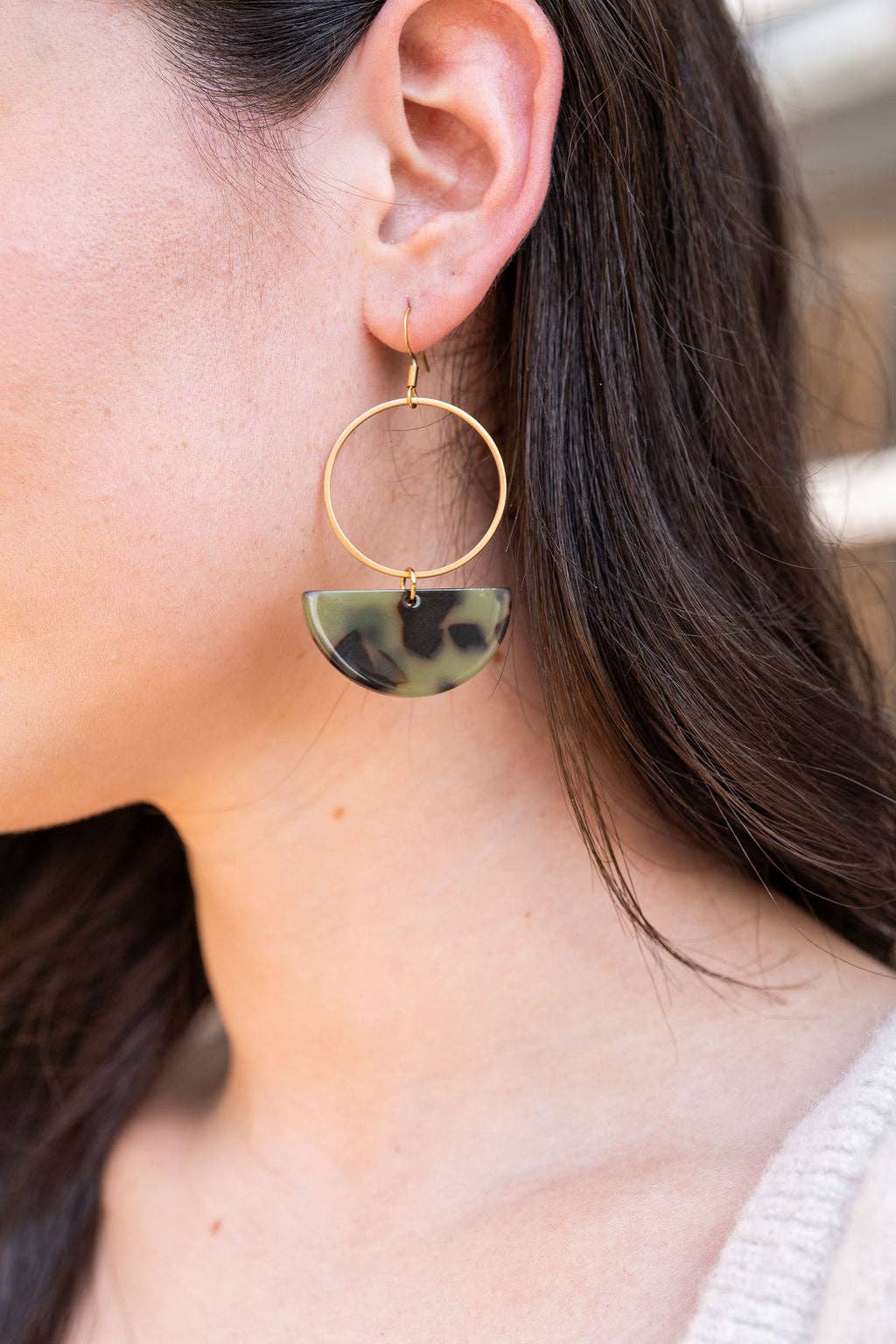 Reese Earrings - Olive Tortoise / Fall Earrings
