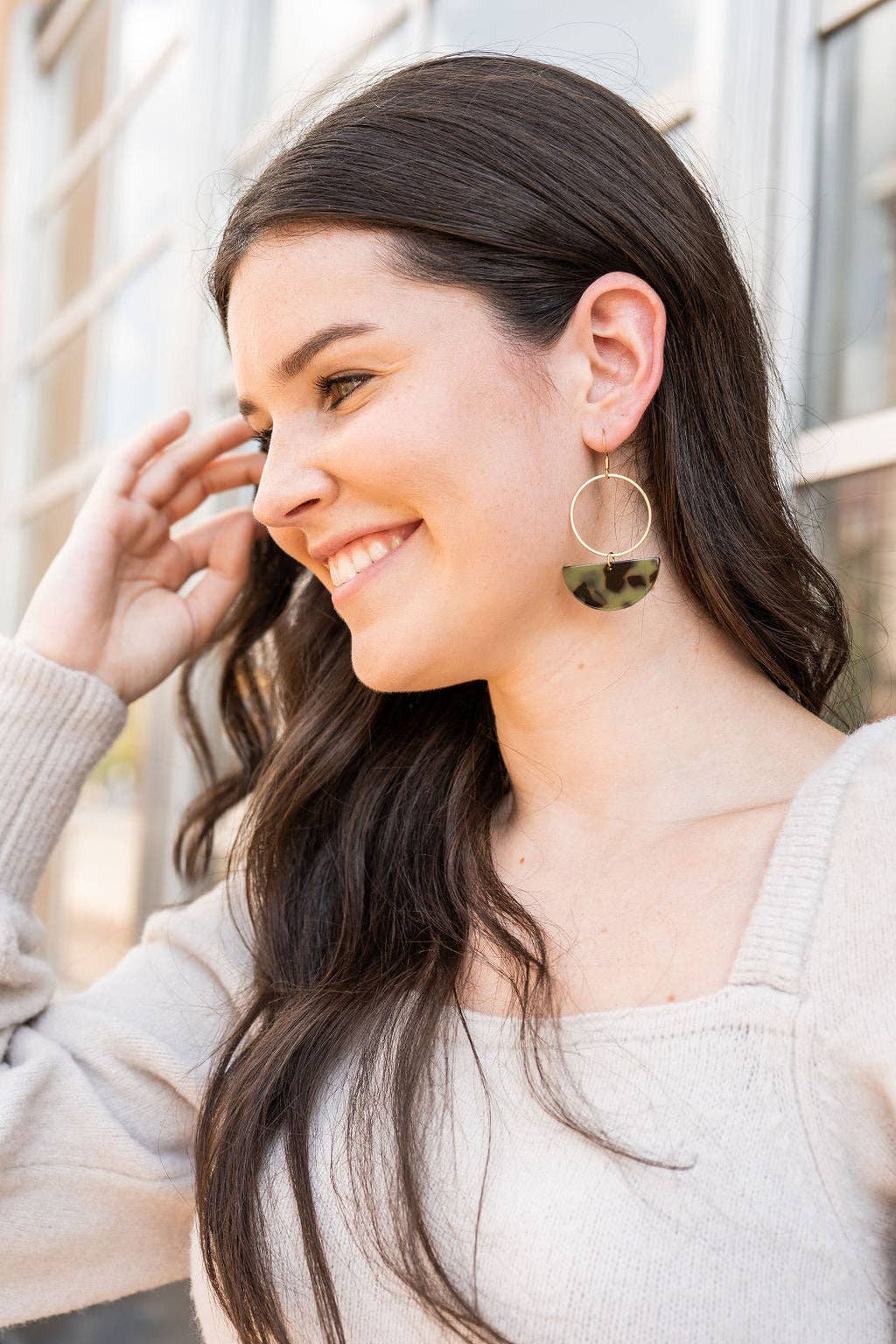 Reese Earrings - Olive Tortoise / Fall Earrings