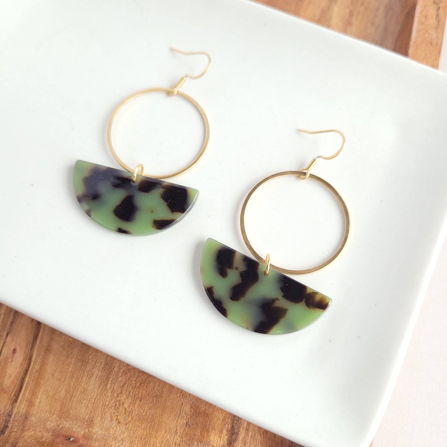 Reese Earrings - Olive Tortoise / Fall Earrings