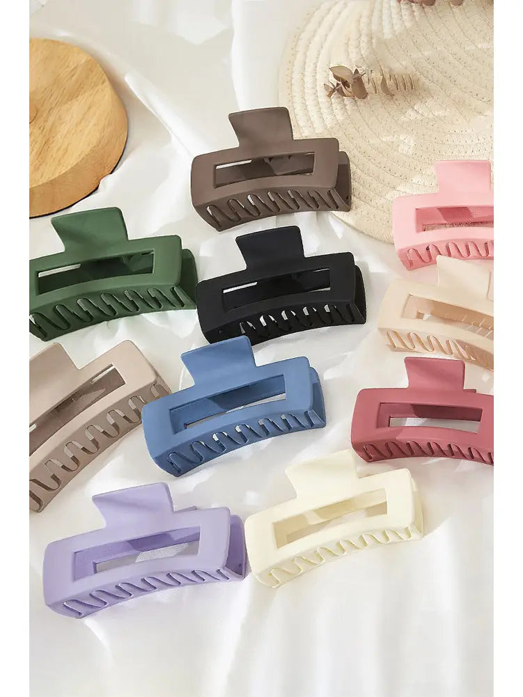 Solid Color Rectangle Shaped Hair Claw