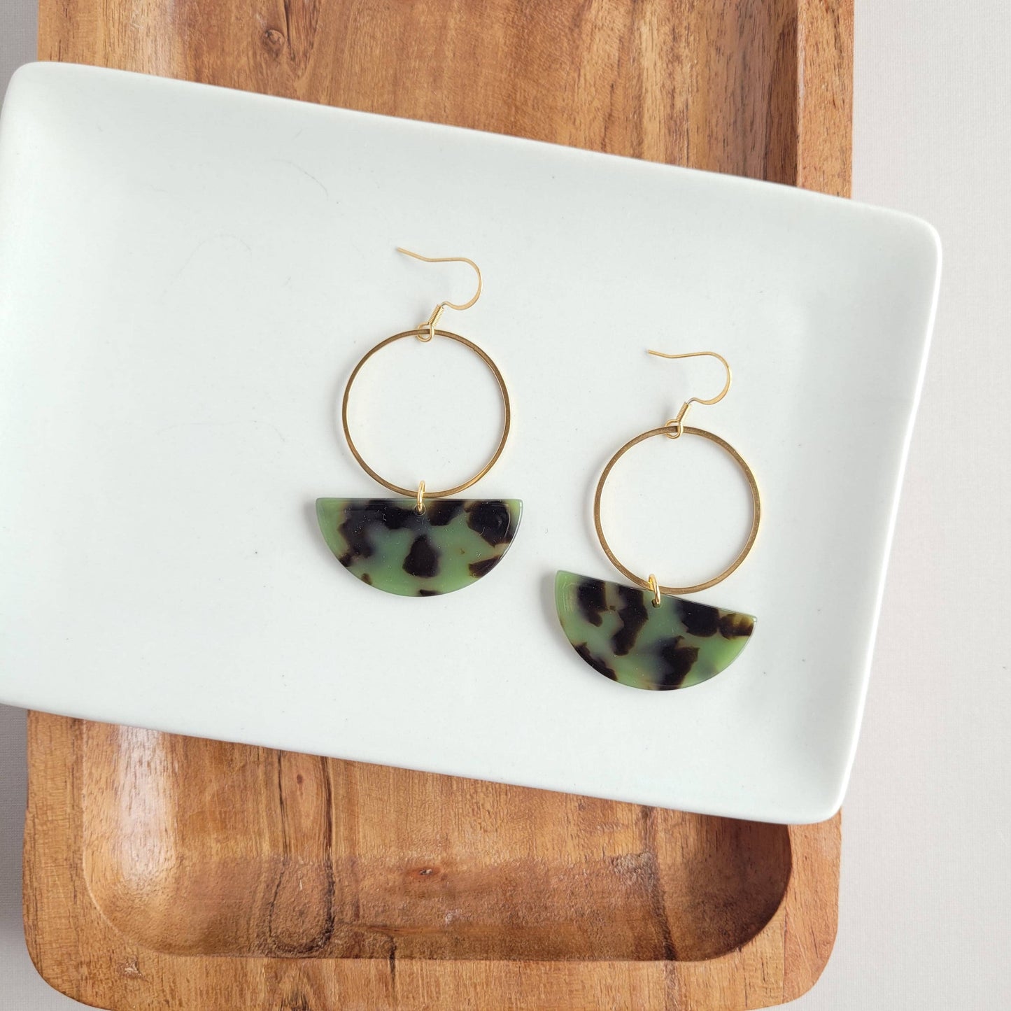Reese Earrings - Olive Tortoise / Fall Earrings
