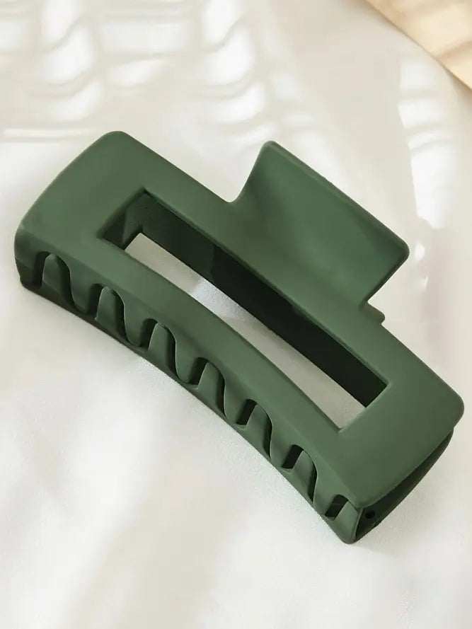 Solid Color Rectangle Shaped Hair Claw
