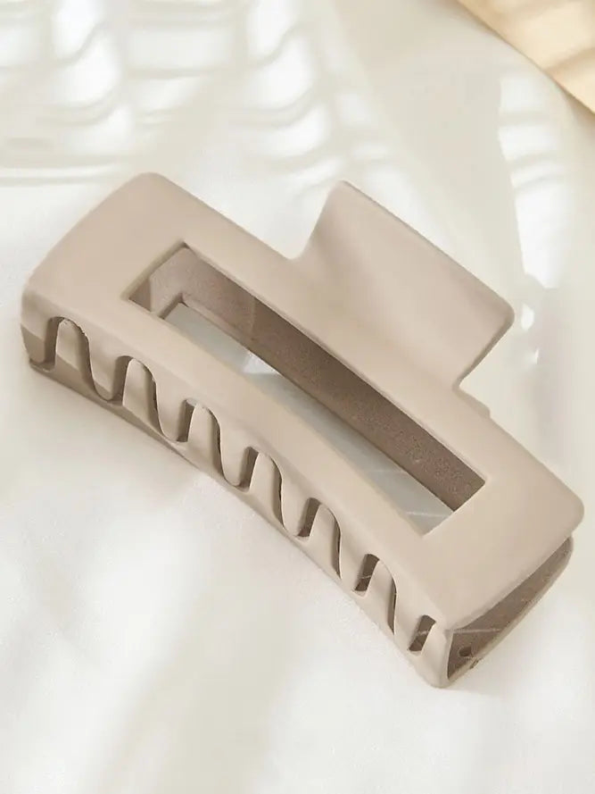 Solid Color Rectangle Shaped Hair Claw