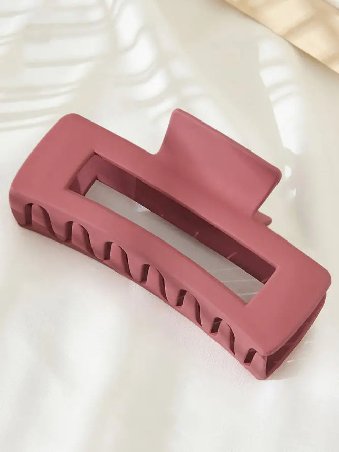 Solid Color Rectangle Shaped Hair Claw