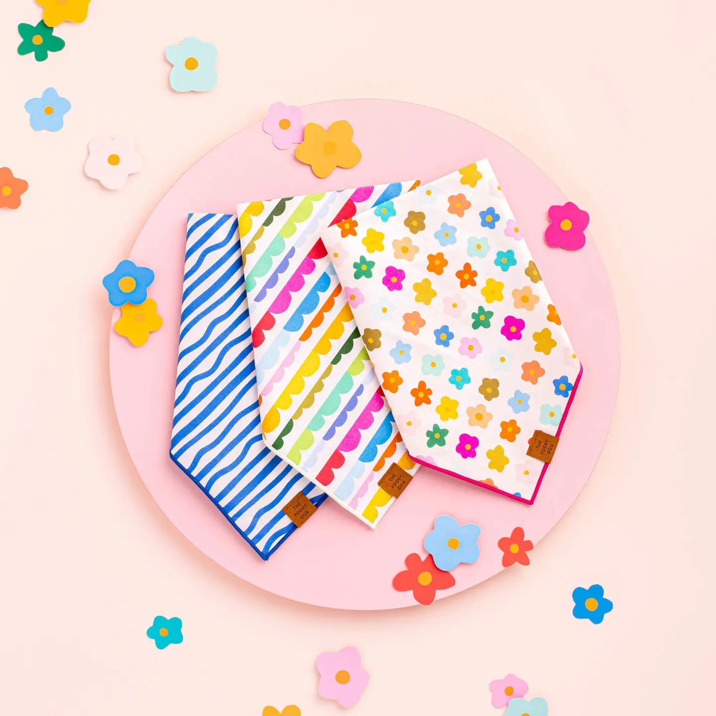 Rainbow Flower Summer Dog Bandana
