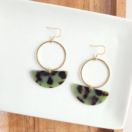 Reese Earrings - Olive Tortoise / Fall Earrings