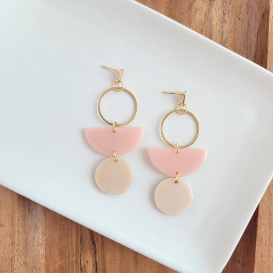 Wren Earrings - Blush & Linen